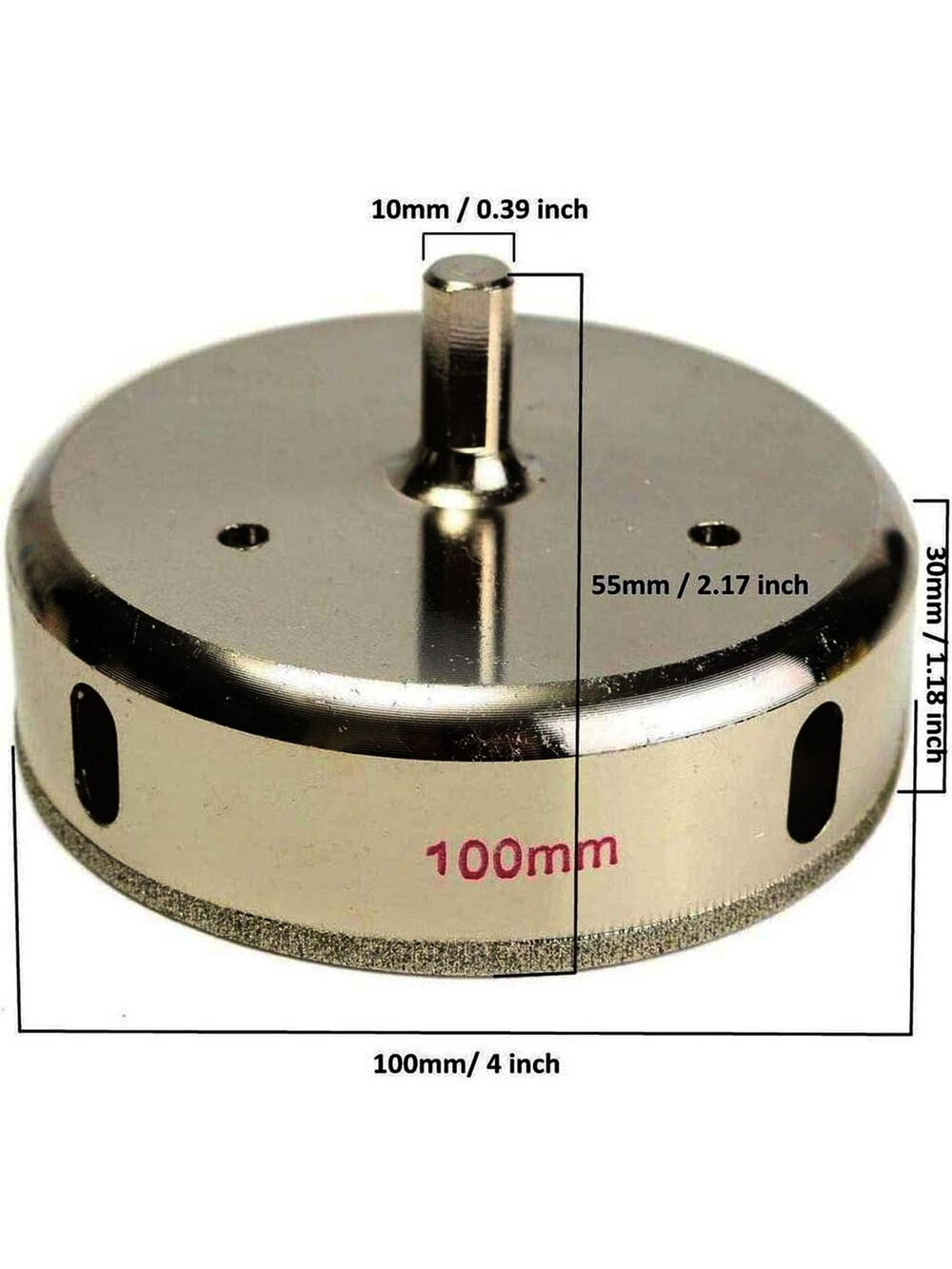 100mm 4" inch Diamond Coated Drill Bit Hole Saw Cutter Glass Til